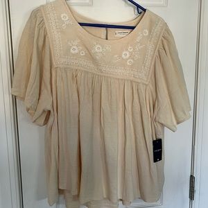 Lucky brand cream color peasant shirt
